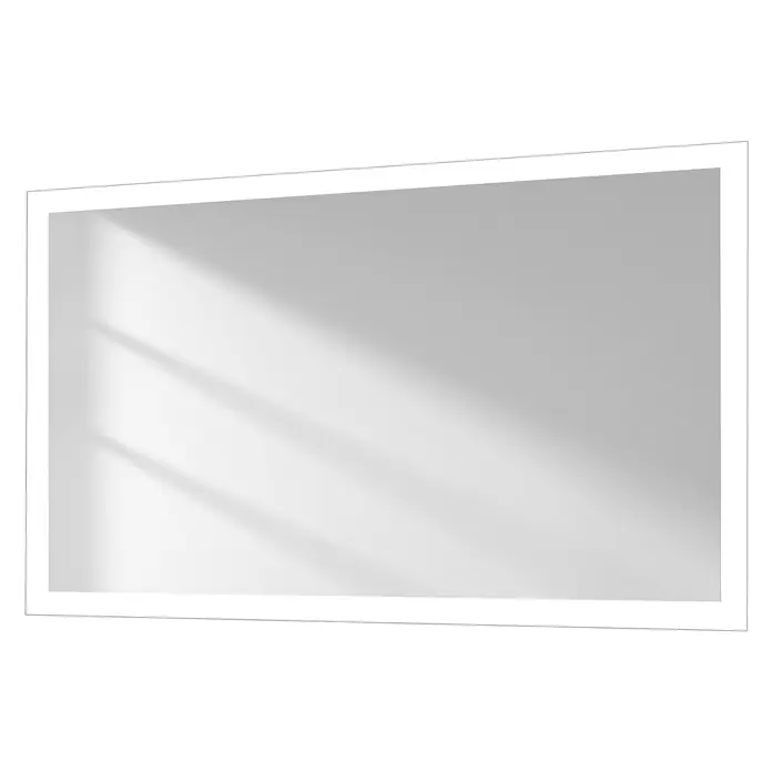 Emke Lichtspiegel Dimlite LM03 -  - Rechteckiger Spiegel mit hellgrauer, reflektierender Oberfläche und diagonalen Fensterladen-Schatten.