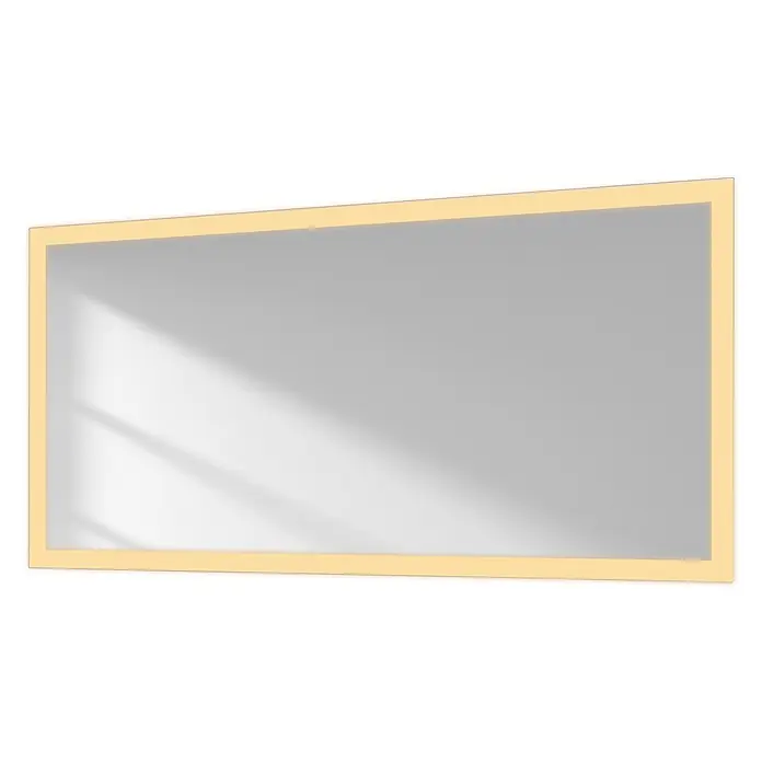 Emke Lichtspiegel Dimlite LM03 -  - Beleuchteter rechteckiger Spiegel mit goldenem Rahmen.