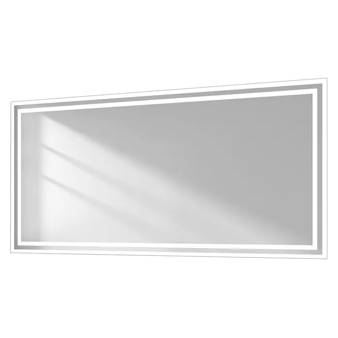 Emke Lichtspiegel Dimlite LM04 - 120 x 60 cm - Rechteckiger Spiegel mit integriertem LED-Lichtstreifen und schlankem Rahmen.