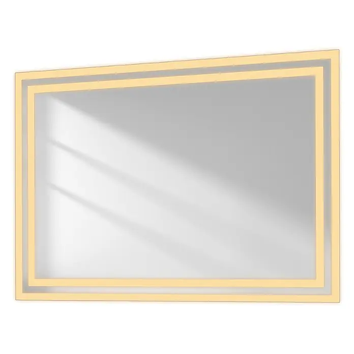 Emke Lichtspiegel Dimlite LM04 - 50 x 70 cm - Rechteckiger Spiegel mit warm beleuchtetem LED-Rahmen.