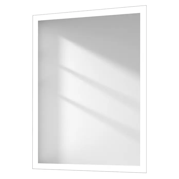 Emke Lichtspiegel Dimlite LM03 - 60 x 80 cm - Rechteckiger weißer Rahmen, Spiegel oder Bilderrahmen, mit sanften Licht- und Schatteneffekten.