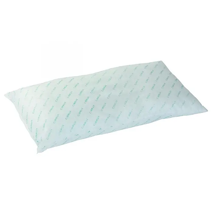 Zarges Aufbewahrungsbox feuerfestes Verpackungskissen 1000x600x70mm 40l Volumen -  - Weißes, rechteckiges Kissen mit wiederholtem grünen 'CIRRUX'-Text.