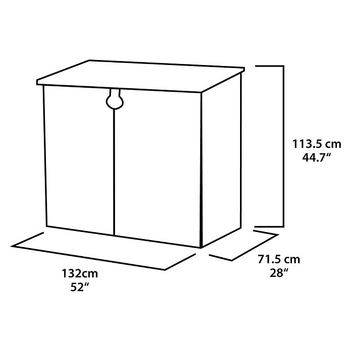 Keter Opbergbox Store It Out Midi (l x b x h: 71,5 x 132 x 113,5 cm, Antraciet) | BAUHAUS
