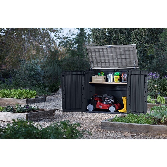 Keter Opbergbox Store It Out Midi (l x b x h: 71,5 x 132 x 113,5 cm, Antraciet) | BAUHAUS