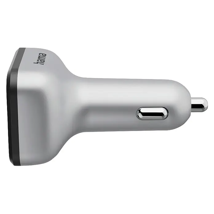 Hama Kfz-Ladegerät 00014169 FM-Transmitter mit Bluetooth- und Freisprechfunktion - Schwarz, Silber - Silbernes Hama Autoladegerät für den Zigarettenanzünder, mit schwarzen und Chromdetails.
