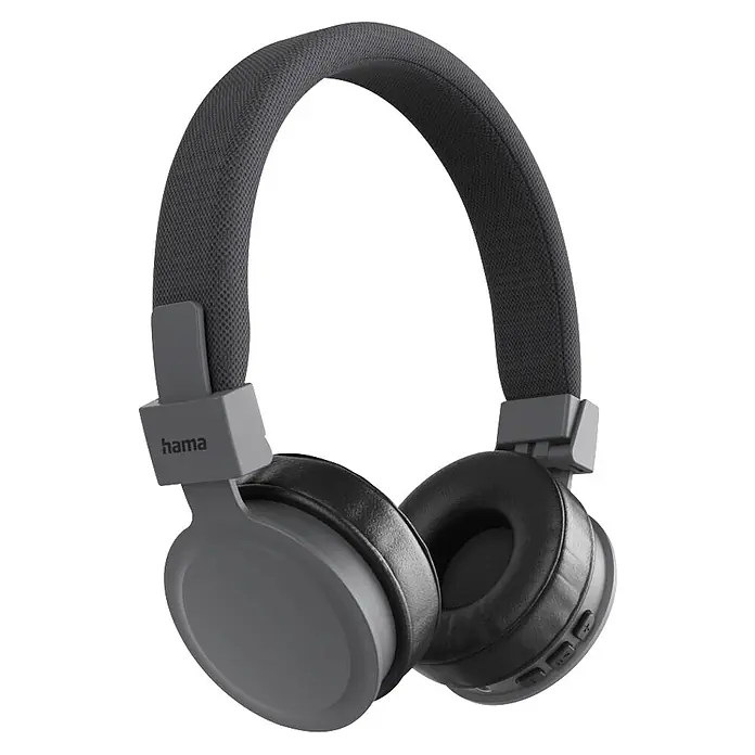 Hama Kopfhörer Freedom Lit III On Ear Bluetooth Headset -  - Dunkelgraue kabellose Hama Over-Ear-Kopfhörer mit Stoffkopfbügel und matten Kunststoff-Ohrmuscheln.