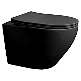 Best Design Hangend toiletset Morrano (Zonder spoelrand, Spoelvorm: Diep, Mat Zwart)