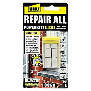 UHU Repair All Powerkitt (6 Stk., 5 g, Grau/Weiß, -30 °C bis +125 °C)