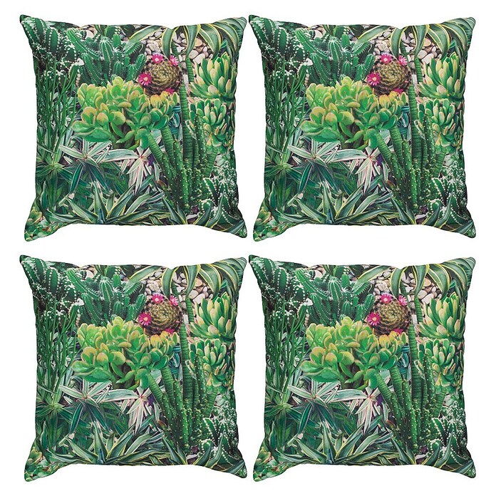 beo Outdoor-Kissen Kaktusgarten (Mehrfarbig, L x B x H: 37 x 37 x 12 cm, Kaktus Mix, 4 Stk.) | BAUHAUS