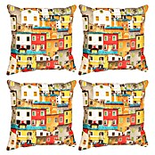 beo Outdoor-Kissen Häuserzeile (Mehrfarbig, L x B x H: 37 x 37 x 12 cm, Häuser, 4 Stk.) | BAUHAUS