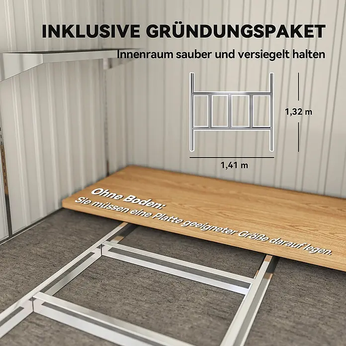 Outsunny Gerätehaus - Außenbreite inkl. Dachüberstand: 154 cm, Außentiefe inkl. Dachüberstand: 206 cm, Stahl, Dunkelgrau