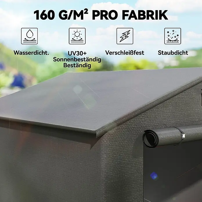 Outsunny Zeltgarage Dunkelgrau 247L x 180B x 202H cm -  - Dunkelgraues 160 G/M² Gewebe für Outdoor-Strukturen, wasserdicht, UV30+ sonnenbeständig, verschleißfest und staubdicht.