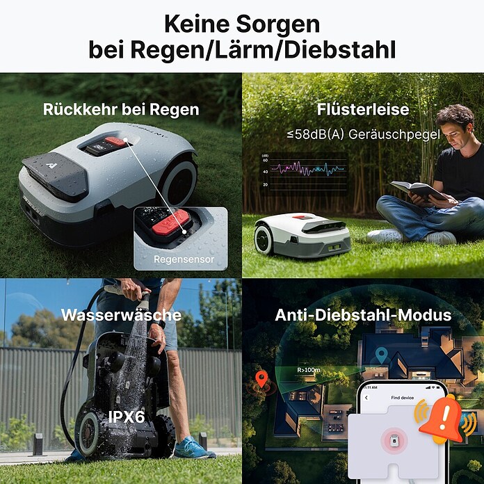 Anthbot Mähroboter Genie 600E (900 m², Schnittbreite: 20 cm, Satellitengestützte Navigation, RTK) | BAUHAUS
