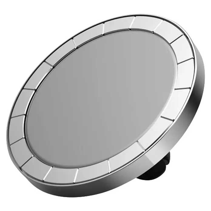 Hama Handyhalter 00210105 "Lock" magnetisch für Lüftung - Schwarz, Silber - Runder magnetischer Metallhalter mit segmentiertem, reflektierendem Rand.