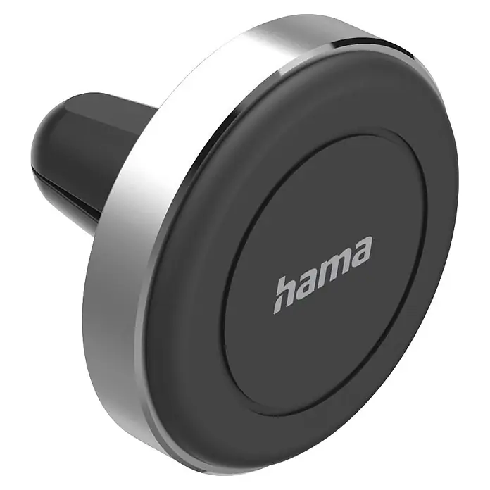 Hama Handyhalter 00201972 "Magnet" für Lüftung 360 Grad drehbar universal - Schwarz, Silber - Schwarze und silberne Hama magnetische Autohalterung mit Lüftungsclip für Telefone.