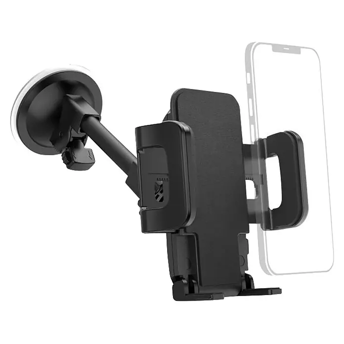 Hama Handyhalter 00201502 "Compact" mit Saugnapf 360 Grad drehbar universal - Schwarz - Schwarze Auto-Handyhalterung mit Saugnapf, hält ein Smartphone.