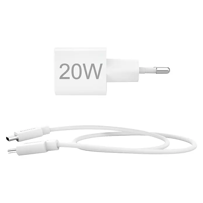 Hama USB-Kabel 00201675 mit Ladekabel USB-C Mini-Ladegerät PD 20 W - 1 m, Weiß - Weißes 20W USB-C Ladegerät und passendes USB-C zu USB-C Kabel.