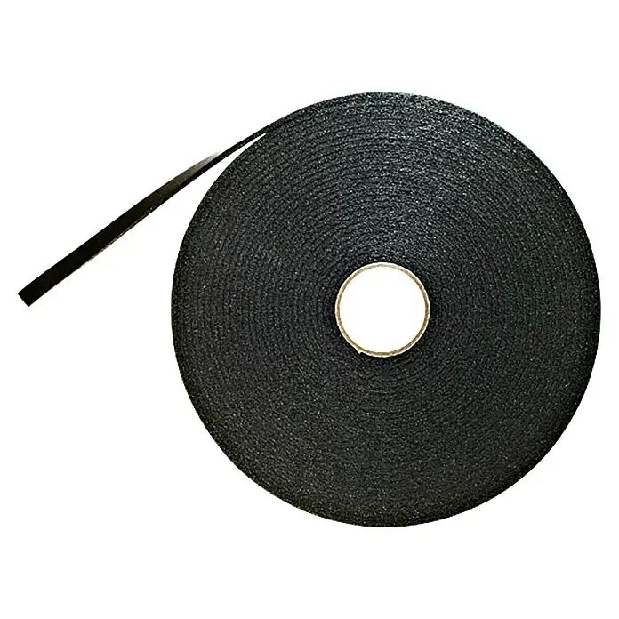 Solid Elements Vorlegeband - Anthrazit, 10 m x 9 mm x 3 mm - Nahaufnahme einer Rolle schwarzem Dichtungsband, ideal zum Abdichten von Fenstern und Türen, um Zugluft zu verhindern.