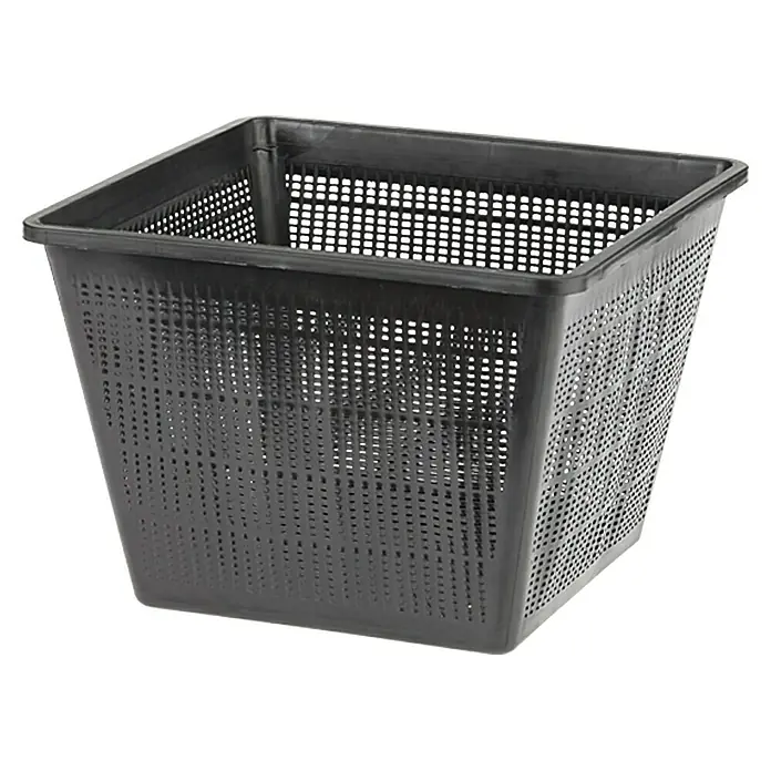 Oase Pflanzkorb - Quadratisch, 28 cm, 14 l - Schwarzer, quadratischer Pflanzkorb aus Kunststoff mit vielen Löchern für eine gute Drainage. Ideal für Wasserpflanzen im Gartenteich.