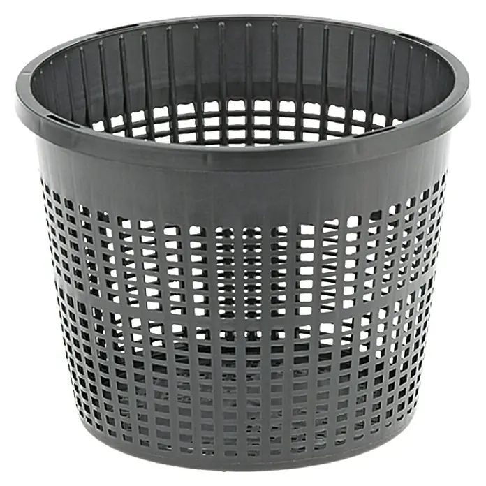 Oase Pflanzkorb - Rund, 13 cm, 1 l - Schwarzer, runder Kunststoffkorb mit quadratischen Löchern, ideal für Gartenarbeit und Aufbewahrung.