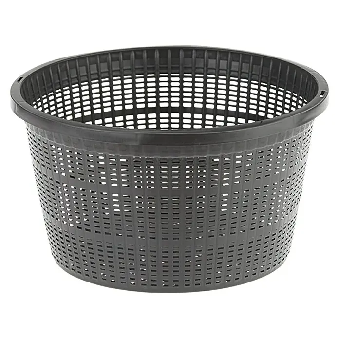 Oase Pflanzkorb - Rund, 22 cm, 5 l - Grauer runder Kunststoffwäschekorb mit vielen Löchern für die Wäscheaufbewahrung im Haushalt.