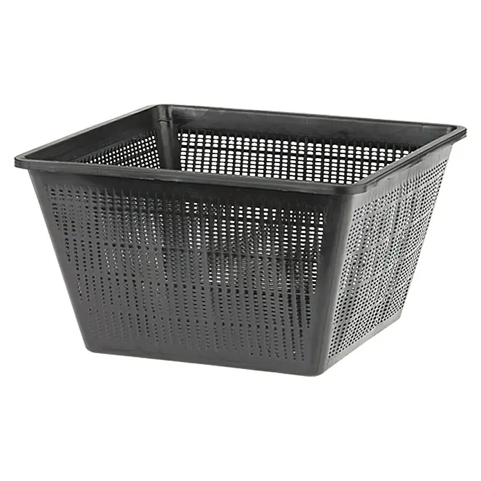 Oase Pflanzkorb - Quadratisch, 23 cm, 7 l - Schwarzer, quadratischer Pflanzkorb aus Kunststoff mit perforierten Seiten für den Gartenbedarf.