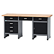 Küpper Delovni pult  (Do x Š: 60 x 170 cm, Delovna višina: 84 cm, Nosilnost: 300 kg, Črna, Število predalov: 6 kos) | Delovni pulti | Oprema za delavnice | Orodja in stroji | Izdelki | BAUHAUS