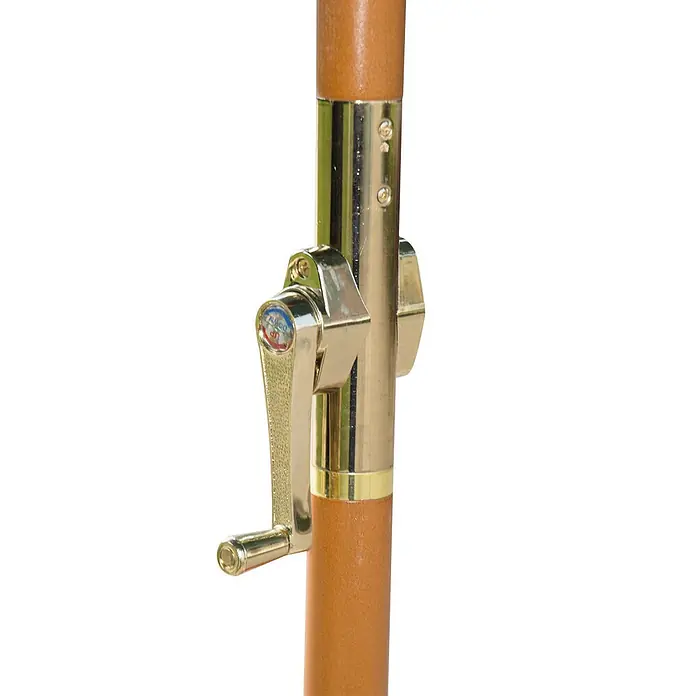 Outsunny Marktschirm rund - Grün, Durchmesser Bespannung: 270 cm - Messingkurbelmechanismus an Holzschirmmast zum Öffnen und Schließen. Mit AUF/AB-Anzeige.