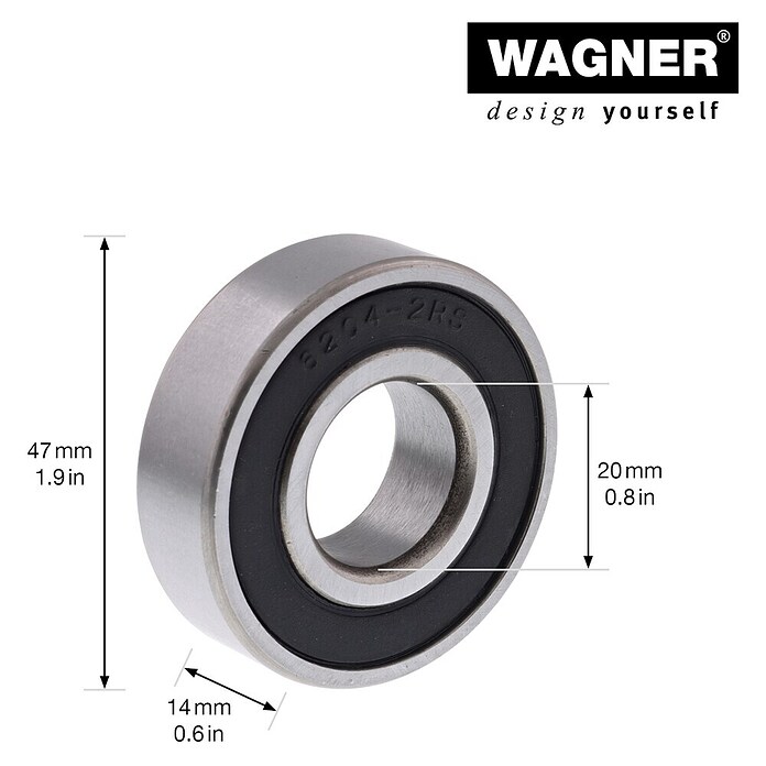 Wagner System Kugellager (Durchmesser: 47 mm, Breite: 14 mm, Durchmesser Achsloch: 20 mm) | BAUHAUS