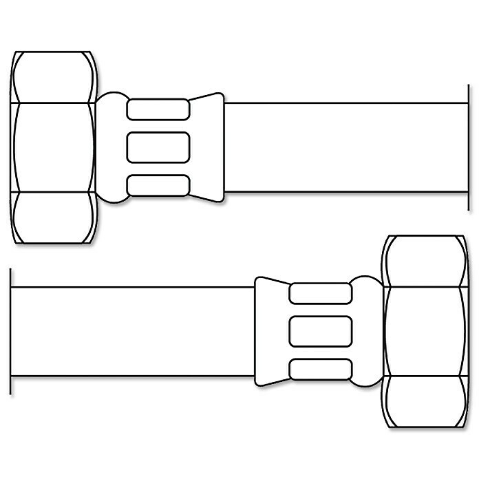 Panzerschlauch Flexo1¼″, Länge: 70 cm Front View