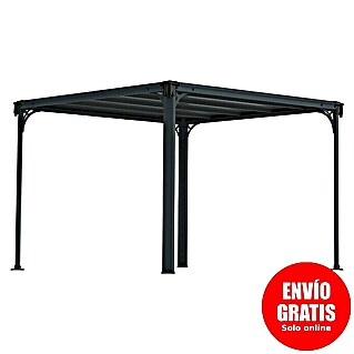 Palram – Canopia Pérgola Milano (An x Pr: 308 x 308 cm, Color del armazón: Antracita, Aluminio)
