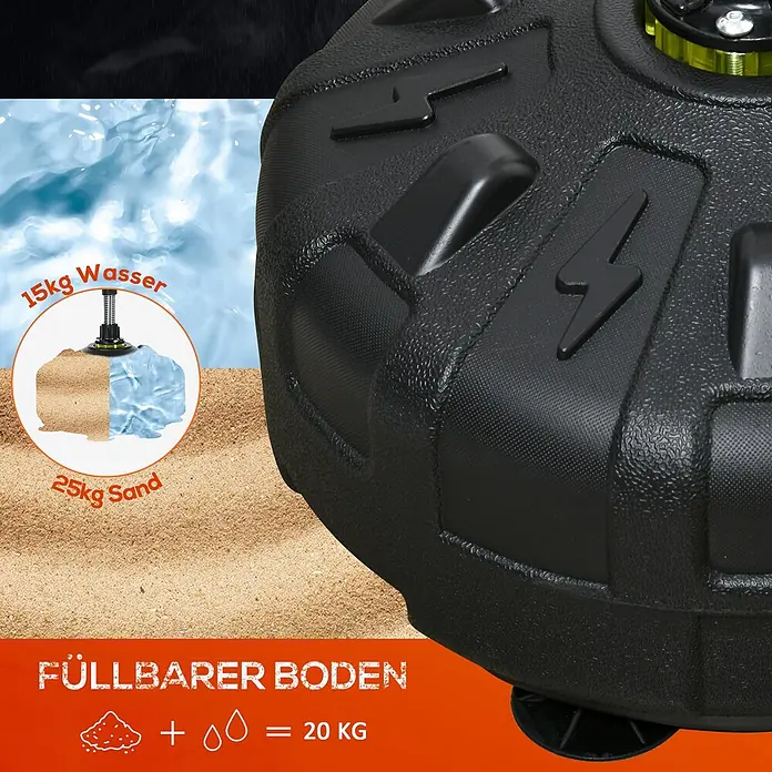 Sportnow Boxsack - Rot - Schwarzer, strukturierter Kunststofffuß für einen Boxsack, mit Sand oder Wasser befüllbar zur Stabilisierung.