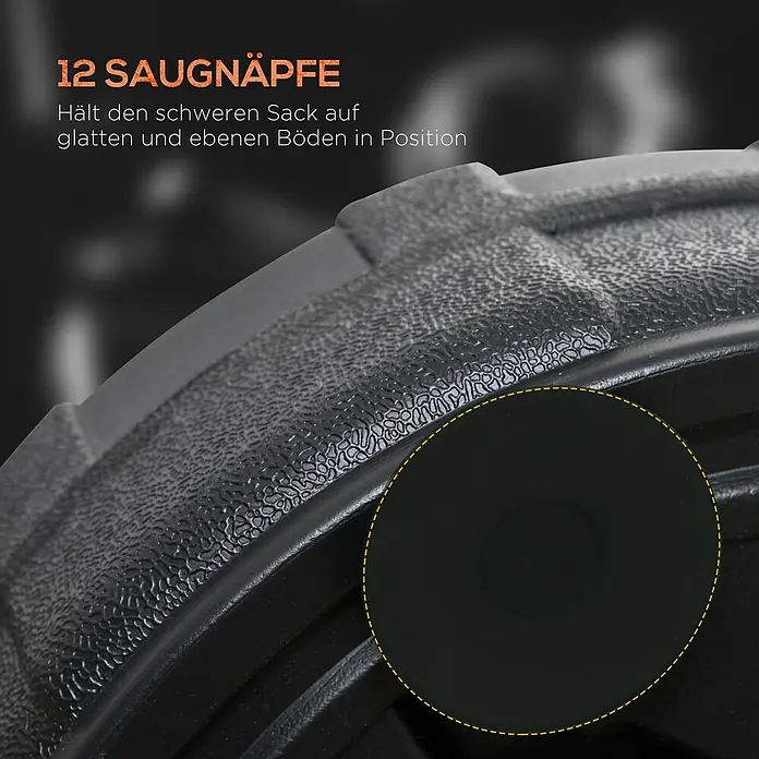 Sportnow Boxsack - Rot - Schwarze, texturierte Basis mit 12 Saugnäpfen für stabilen Halt auf glatten Böden.