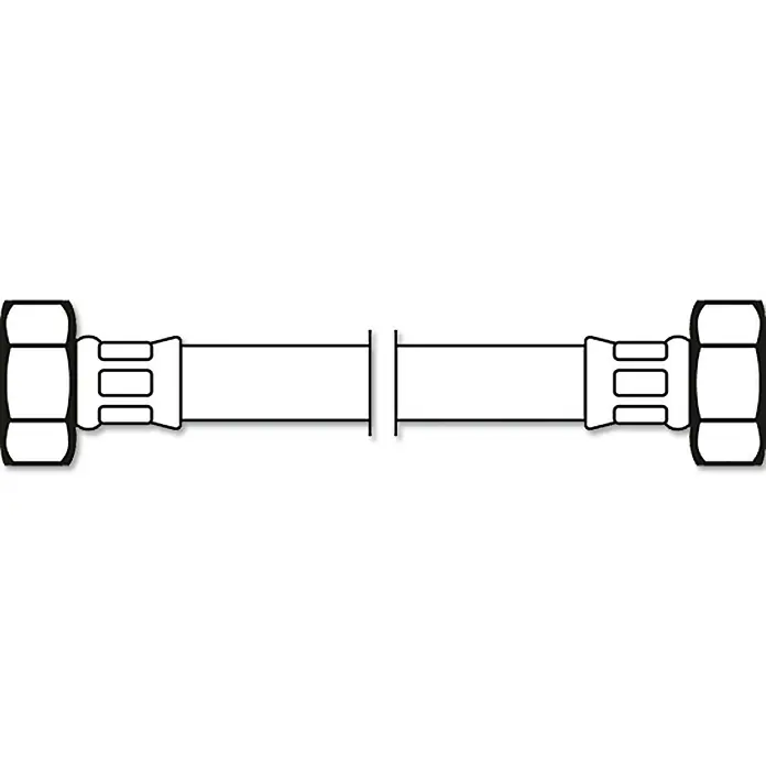 Panzerschlauch Flexo - ½″, Länge: 100 cm - Abbildung einer Hydraulikleitung mit Endstücken, die für den Anschluss und die Übertragung von Flüssigkeiten in hydraulischen Systemen konzipiert ist.