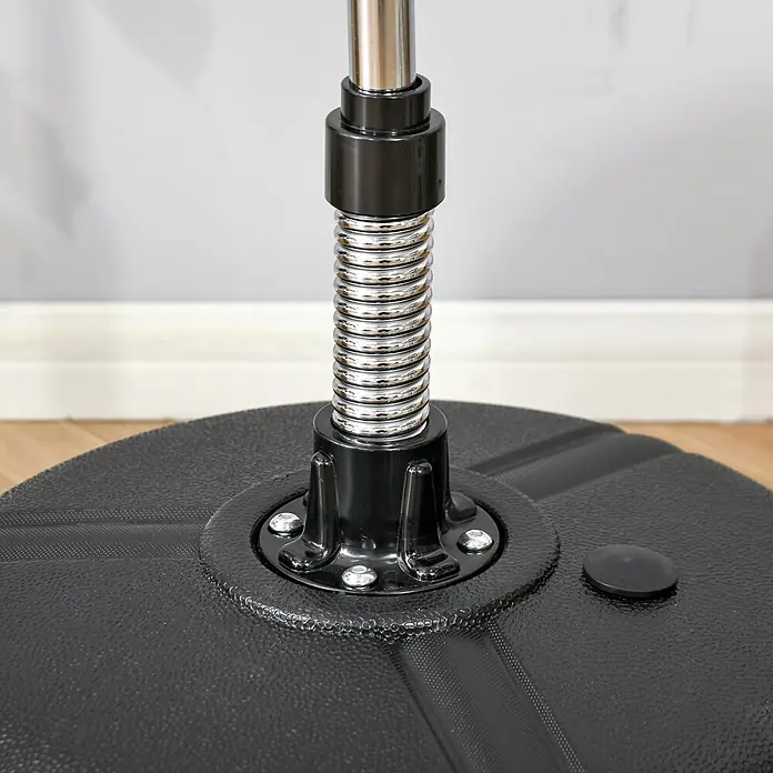 Homcom Boxsack - Schwarz - Schwarzer Boxsack-Standfuß mit Chromfeder-Mechanismus und Befestigungsschrauben.