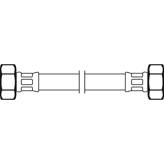 Panzerschlauch Flexo½″, Länge: 50 cm Front View