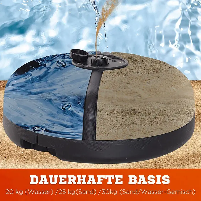 Homcom Boxsack - Schwarz - Runde, schwarze Füllbasis, zur Stabilisierung mit Wasser oder Sand befüllbar.