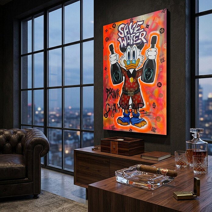 Dotcomcanvas Decopanel (Save Water drink Champagne, B x H: 78 x 116 cm) | BAUHAUS