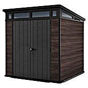 Keter Tuinhuis Rosewood Signature Pent 77 (Buitenmaat incl. dakoverstek (b x d): 216 x 218 cm, Kunststof, Bruin) | BAUHAUS