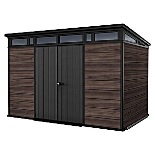Keter Tuinhuis Rosewood Signature Pent 117 (Buitenmaat incl. dakoverstek (b x d): 342 x 218 cm, Kunststof, Bruin)