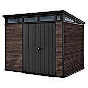 Keter Tuinhuis Rosewood Signature Pent 97 (Buitenmaat incl. dakoverstek (b x d): 277 x 218 cm, Kunststof, Bruin) | BAUHAUS