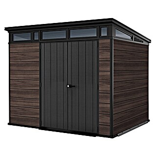 Keter Tuinhuis Rosewood Signature Pent 97 (Buitenmaat incl. dakoverstek (b x d): 277 x 218 cm, Kunststof, Bruin)