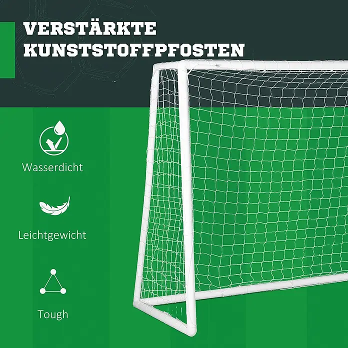 Sportnow Fußballtor - Weiß, Kunststoff - Weißes Fußballtor aus Kunststoff mit Netz.