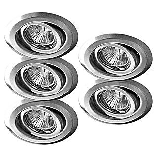 Tween Light Set de focos empotrables (100 W, Ø x Al: 9,6 x 7 cm, Cromo, 5 ud.)