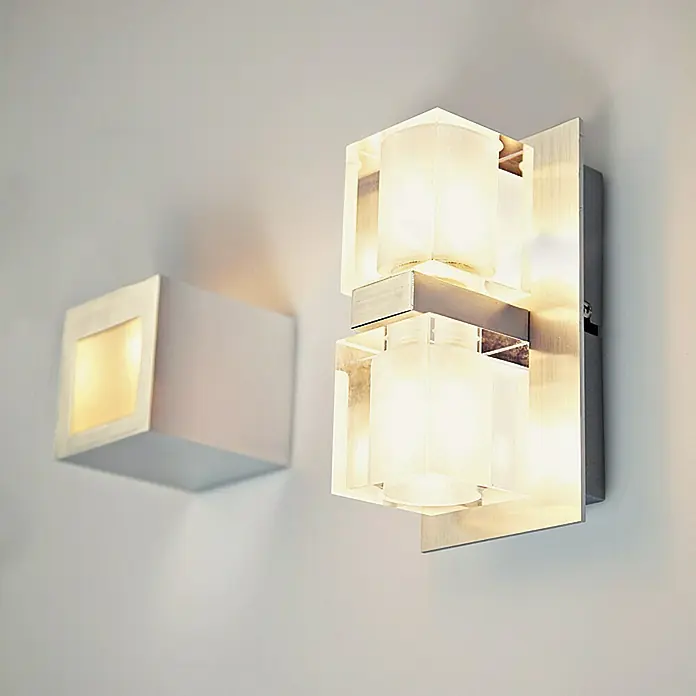 Voltolux Alu-Design Aplique de pared Vittoria - 33 W, 2 ud. - Apliques de pared modernos con formas geométricas. Estas luces elegantes crean un ambiente luminoso y decorativo en la pared.