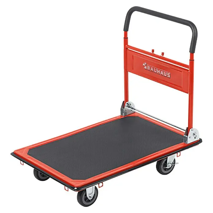 BAUHAUS Plattformwagen - Höhenverstellung: 87 cm - 105 cm, Stahl, 300 kg, Klappbar - Der rote Bauhaus Transportwagen ist ideal für den einfachen Transport schwerer Gegenstände. Mit robuster Bauweise und praktischem Design.