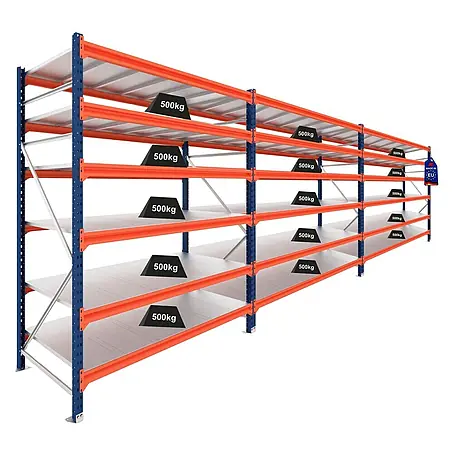 Proregal  Schwerlastregal DOMINUS 3er Set mit Stahlplatten