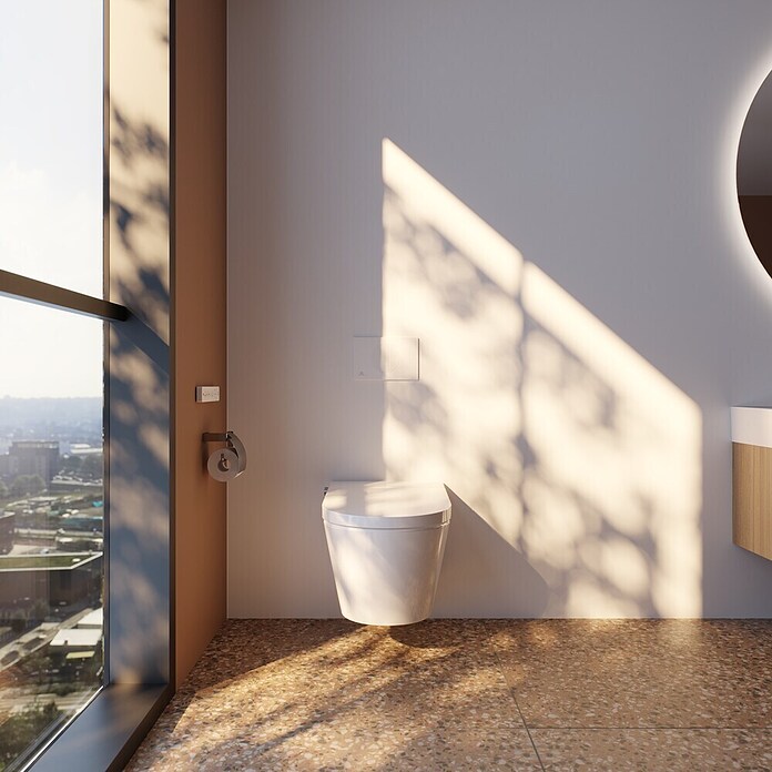 Ideal Standard Douche-wc, wandmodel i.life E (Zonder spoelrand, Spoelvorm: Diep, Uitlaat toilet: Horizontaal, Wit) | BAUHAUS
