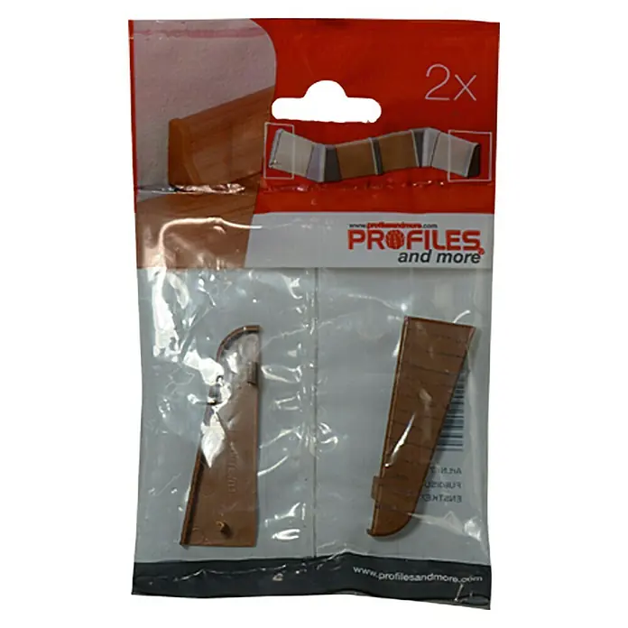 Profiles and more Endkappe FU60L - Merbau/Robinie, 2 Stk. - Eine Packung mit zwei Sockelleisten-Ecken in Holzoptik von Profiles and More. Perfekt für saubere Übergänge an Sockelleisten.