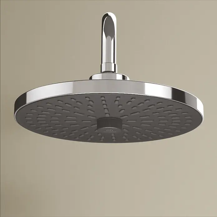Ideal Standard Alu+ Kopfbrause Idealrain - Durchmesser: 26 cm, 8 l/min, Chrom, Rund - Runder, verchromter Deckenbrausekopf mit dunkelgrauer Strahlscheibe.